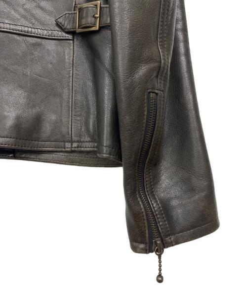 Pledge（プレッジ）PLEDGE (プレッジ) シープスキン レザージャケット ダークブラウン サイズ:48の古着・服飾アイテム