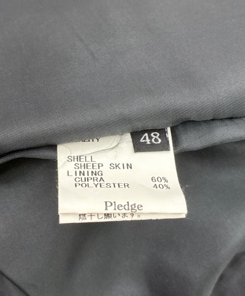 Pledge（プレッジ）PLEDGE (プレッジ) シープスキン レザージャケット ダークブラウン サイズ:48の古着・服飾アイテム