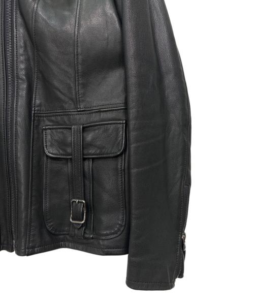 Pledge（プレッジ）PLEDGE (プレッジ) ゴートスキン レザージャケット ブラック サイズ:48の古着・服飾アイテム