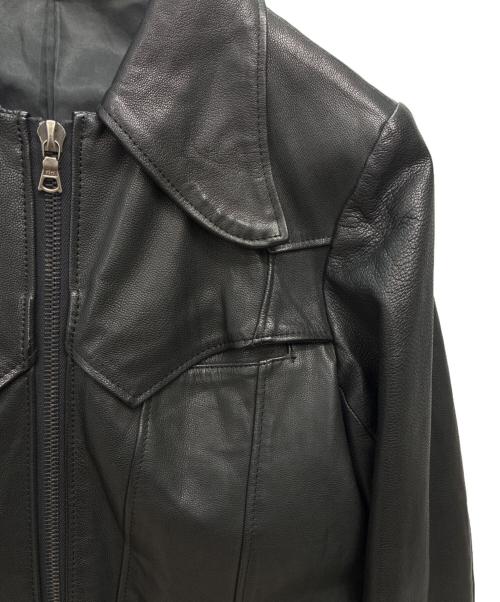 Pledge（プレッジ）PLEDGE (プレッジ) ゴートスキン レザージャケット ブラック サイズ:48の古着・服飾アイテム