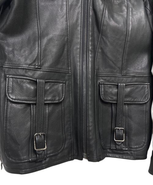 Pledge（プレッジ）PLEDGE (プレッジ) ゴートスキン レザージャケット ブラック サイズ:48の古着・服飾アイテム