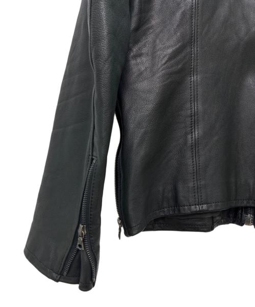 Pledge（プレッジ）PLEDGE (プレッジ) ゴートスキン レザージャケット ブラック サイズ:48の古着・服飾アイテム