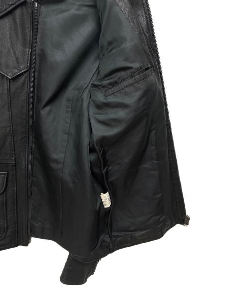 Pledge（プレッジ）PLEDGE (プレッジ) ゴートスキン レザージャケット ブラック サイズ:48の古着・服飾アイテム