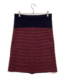 45rpm（45アールピーエム）の古着「圧縮ウールのスカート」｜レッド×ネイビー