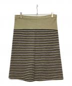 45rpm45アールピーエム）の古着「圧縮ウールのスカート」｜カーキ×ネイビー