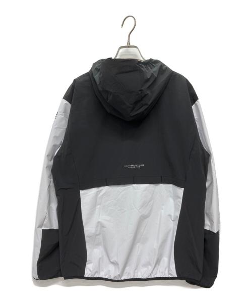 adidas（アディダス）adidas (アディダス) アダプテーション レギュラーフィット ストレッチ ウーブン フード付き フルジップ トラックトップ ブラック×ホワイト サイズ:Lの古着・服飾アイテム