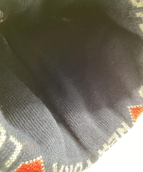 SUPREME（シュプリーム）Supreme (シュプリーム) ニット帽 ネイビー×レッドの古着・服飾アイテム