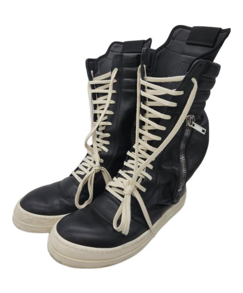 RICK OWENS（リックオウエンス）RICK OWENS (リックオウエンス) Cargo Basket Leather Boots ブラック サイズ:43の古着・服飾アイテム