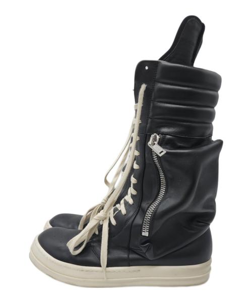 RICK OWENS（リックオウエンス）RICK OWENS (リックオウエンス) Cargo Basket Leather Boots ブラック サイズ:43の古着・服飾アイテム