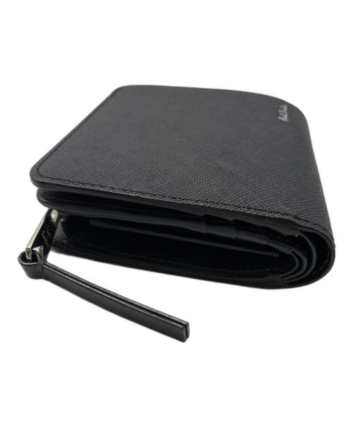 PAUL SMITH（ポールスミス）Paul Smith (ポールスミス) ブライトストライププラー コンパクトウォレット ブラックの古着・服飾アイテム