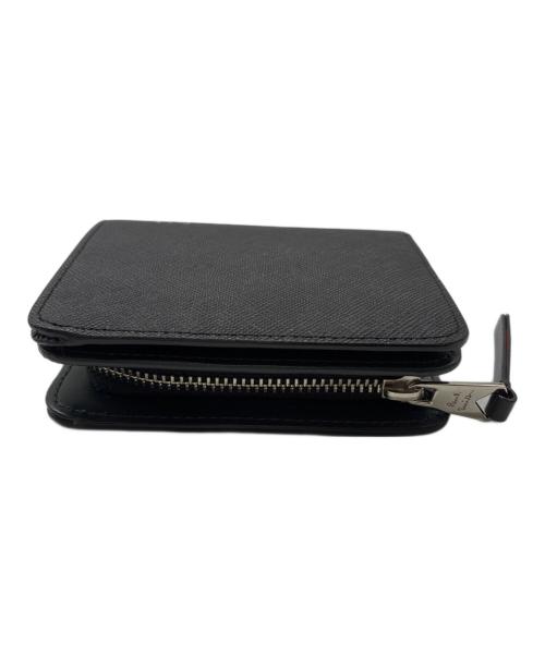 PAUL SMITH（ポールスミス）Paul Smith (ポールスミス) ブライトストライププラー コンパクトウォレット ブラックの古着・服飾アイテム