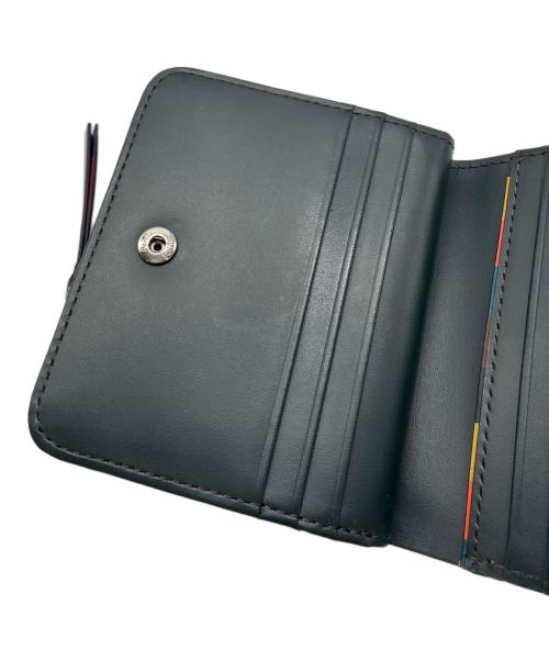 PAUL SMITH（ポールスミス）Paul Smith (ポールスミス) ブライトストライププラー コンパクトウォレット ブラックの古着・服飾アイテム