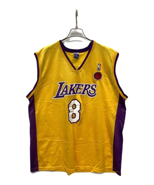 Champion（チャンピオン）Champion (チャンピオン) 90s　ゲームシャツ　ロサンゼルス　レイカーズ♯8　コービーブライアント イエロー サイズ:Lの古着・服飾アイテム