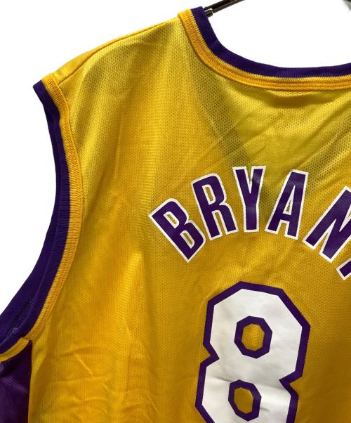 Champion（チャンピオン）Champion (チャンピオン) 90s　ゲームシャツ　ロサンゼルス　レイカーズ♯8　コービーブライアント イエロー サイズ:Lの古着・服飾アイテム