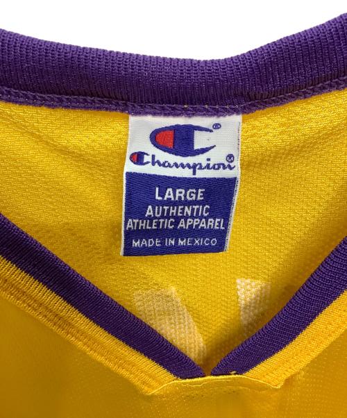 Champion（チャンピオン）Champion (チャンピオン) 90s　ゲームシャツ　ロサンゼルス　レイカーズ♯8　コービーブライアント イエロー サイズ:Lの古着・服飾アイテム