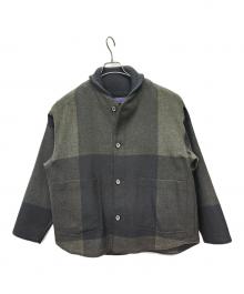 TOMORROW LAND（トゥモローランド）の古着「シェットランド レイヤードブルゾン」｜グリーン×グレー