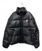 A FEW GOOD KIDSアフューグッドキッズ）の古着「フェイクレザーパディングジャケット」｜ブラック