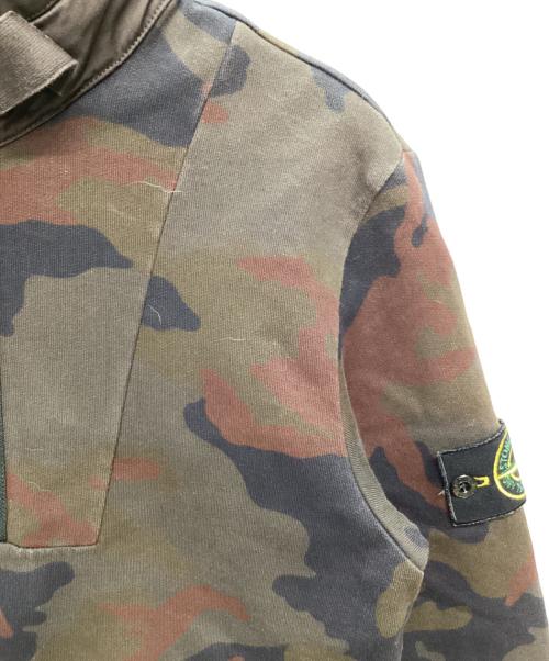 STONE ISLAND（ストーンアイランド）STONE ISLAND (ストーンアイランド) ハーフジップパーカー ブラウン×ブラック サイズ:Sの古着・服飾アイテム