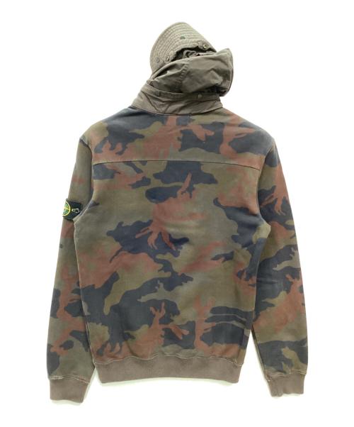 STONE ISLAND（ストーンアイランド）STONE ISLAND (ストーンアイランド) ハーフジップパーカー ブラウン×ブラック サイズ:Sの古着・服飾アイテム