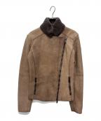 ARMANI JEANSアルマーニジーンズ）の古着「ゴートレザー ライダースジャケット」｜ブラウン