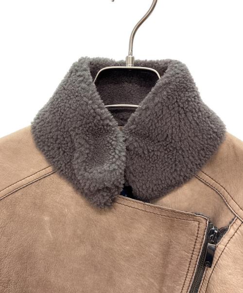 ARMANI JEANS（アルマーニジーンズ）ARMANI JEANS (アルマーニジーンズ) ゴートレザー ライダースジャケット ブラウン サイズ:EU40の古着・服飾アイテム