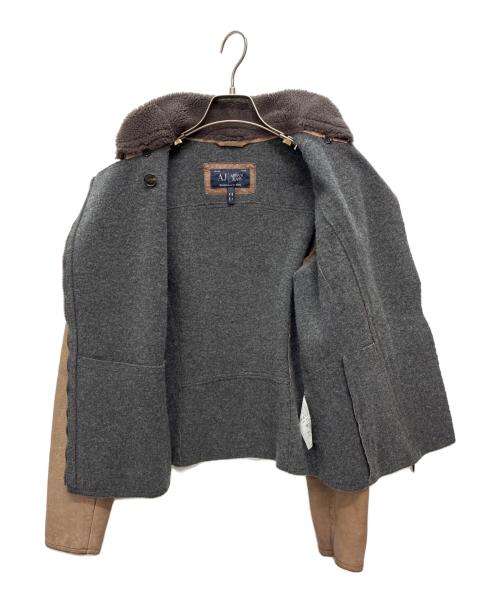 ARMANI JEANS（アルマーニジーンズ）ARMANI JEANS (アルマーニジーンズ) ゴートレザー ライダースジャケット ブラウン サイズ:EU40の古着・服飾アイテム