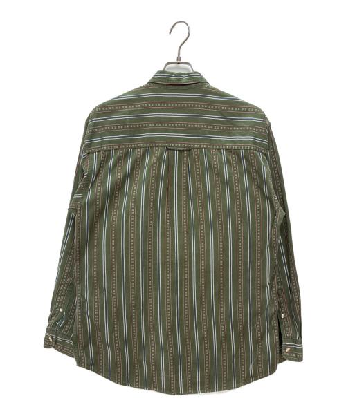 Eddie Bauer（エディーバウアー）Eddie Bauer (エディーバウアー) 80s 黒タグ コットン 長袖シャツ グリーン×レッド サイズ:Mの古着・服飾アイテム