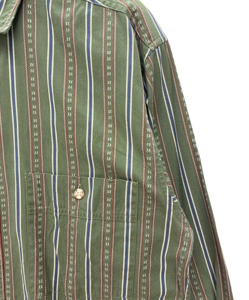 Eddie Bauer（エディーバウアー）Eddie Bauer (エディーバウアー) 80s 黒タグ コットン 長袖シャツ グリーン×レッド サイズ:Mの古着・服飾アイテム