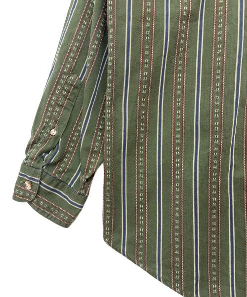 Eddie Bauer（エディーバウアー）Eddie Bauer (エディーバウアー) 80s 黒タグ コットン 長袖シャツ グリーン×レッド サイズ:Mの古着・服飾アイテム