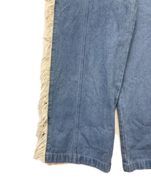 adidas Originals（アディダスオリジナル）adidas originals (アディダスオリジナル) KSENIA SCHNAIDER (クセニア シュナイダー) デニム フレイドジーンズ インディゴ サイズ:SIZE Lの古着・服飾アイテム