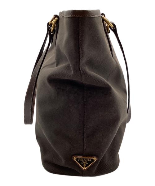 PRADA（プラダ）PRADA (プラダ) キャンバストートバッグ ブラウンの古着・服飾アイテム