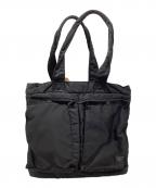 PORTERポーター）の古着「トートバッグ」｜ブラック×オレンジ