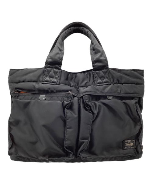 PORTER（ポーター）PORTER (ポーター) ハンドバッグ ブラック×オレンジの古着・服飾アイテム