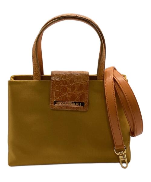 BVLGARI（ブルガリ）BVLGARI (ブルガリ) 2wayハンドバッグ ブラウンの古着・服飾アイテム