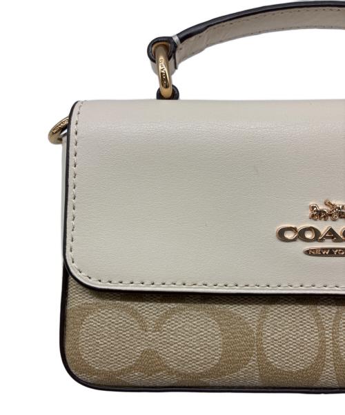 COACH（コーチ）COACH (コーチ) ミニ ジョージー トップ ハンドル クロスボディ・ブロックド アイボリー×ベージュの古着・服飾アイテム