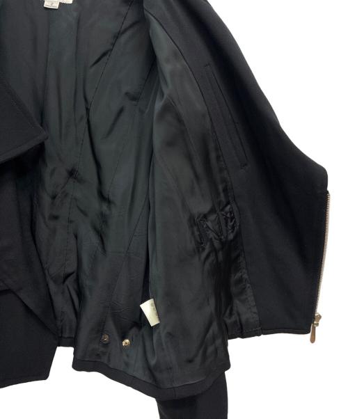 YOSHIYUKI KONISHI FICCE UOMO（ヨシユキコニシフィッチェウォーモ）YOSHIYUKI KONISHI FICCE UOMO (ヨシユキコニシフィッチェウォーモ) ウール ライダースジャケット ブラック サイズ:Ｍの古着・服飾アイテム