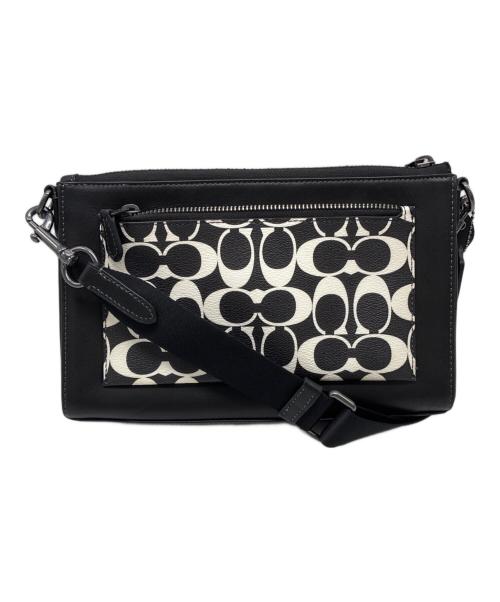 COACH（コーチ）COACH (コーチ) ホールデン クロスボディ シグネチャー・キャンバス ブラック×ホワイトの古着・服飾アイテム