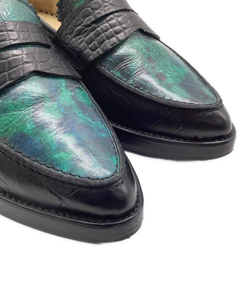 TOGA PULLA（トーガ プルラ）TOGA PULLA (トーガ プルラ) 厚底ローファー ブラック×グリーン サイズ:23.5の古着・服飾アイテム