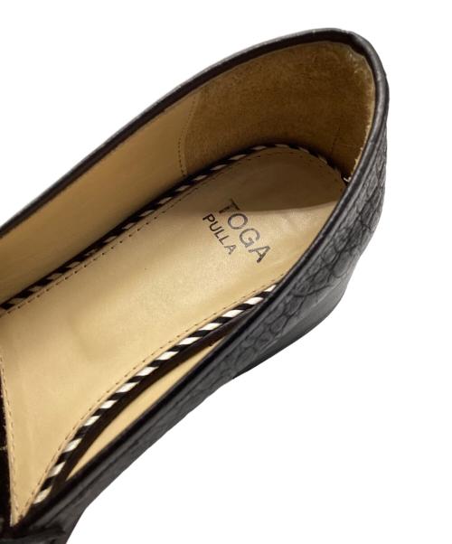 TOGA PULLA（トーガ プルラ）TOGA PULLA (トーガ プルラ) 厚底ローファー ブラック×グリーン サイズ:23.5の古着・服飾アイテム