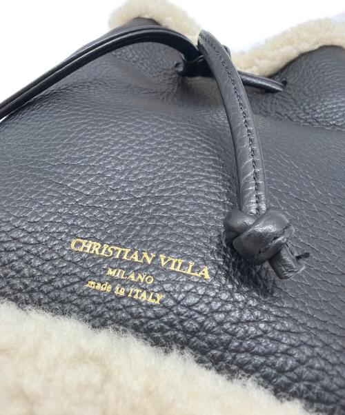 CHRISTIAN VILLA（クリスチャンヴィラ）CHRISTIAN VILLA (クリスチャンヴィラ) ショルダーバッグ ブラック×ボアの古着・服飾アイテム