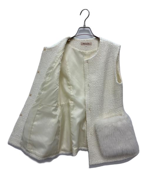 Apuweiser-riche（アプワイザーリッシェ）Apuweiser-riche (アプワイザーリッシェ) ツイードジレ ホワイト サイズ:SIZE 2の古着・服飾アイテム