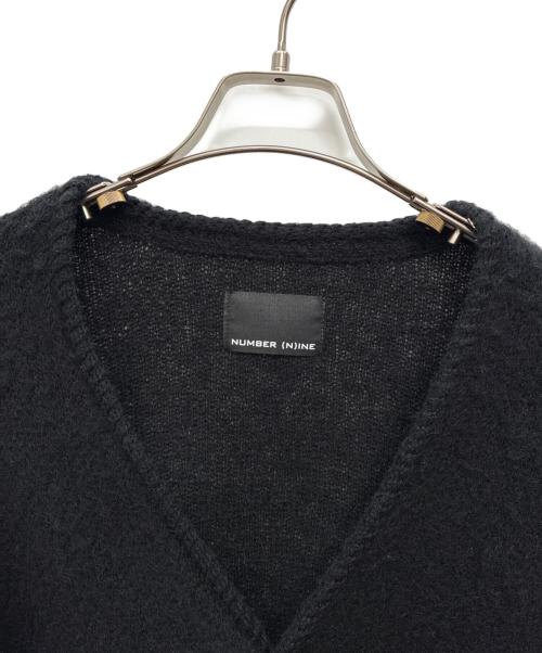 NUMBER (N)INE（ナンバーナイン）NUMBER (N)INE (ナンバーナイン) MOHAIR SOLID JACQUARD KNIT CARDIGAN ブラック サイズ:size 3の古着・服飾アイテム