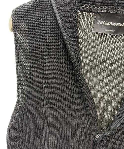 EMPORIO ARMANI（エンポリオアルマーニ）EMPORIO ARMANI (エンポリオアルマーニ) ニットベスト ブラック サイズ:48の古着・服飾アイテム