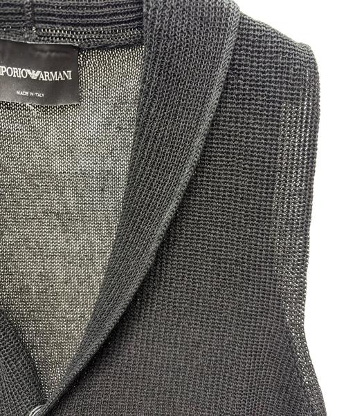 EMPORIO ARMANI（エンポリオアルマーニ）EMPORIO ARMANI (エンポリオアルマーニ) ニットベスト ブラック サイズ:48の古着・服飾アイテム