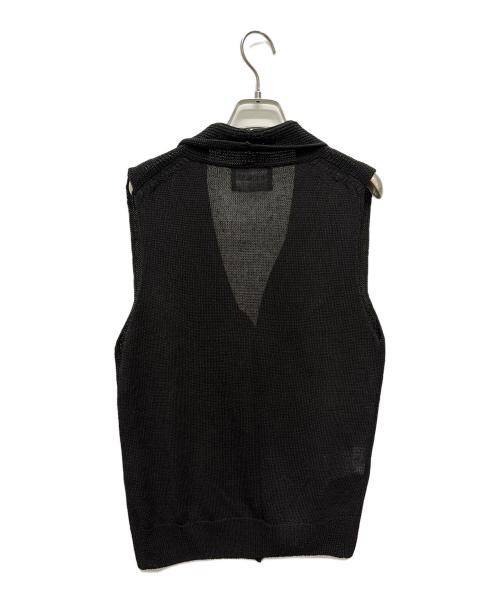 EMPORIO ARMANI（エンポリオアルマーニ）EMPORIO ARMANI (エンポリオアルマーニ) ニットベスト ブラック サイズ:48の古着・服飾アイテム