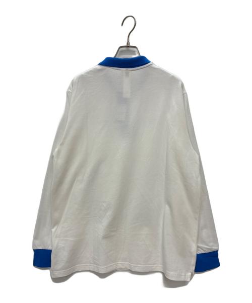 adidas（アディダス）adidas (アディダス) レアル・マドリードテラスアイコン長袖ポロシャツ ホワイト×ブルー サイズ:2XL 未使用品の古着・服飾アイテム