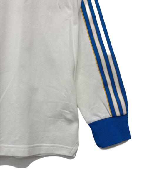 adidas（アディダス）adidas (アディダス) レアル・マドリードテラスアイコン長袖ポロシャツ ホワイト×ブルー サイズ:2XL 未使用品の古着・服飾アイテム