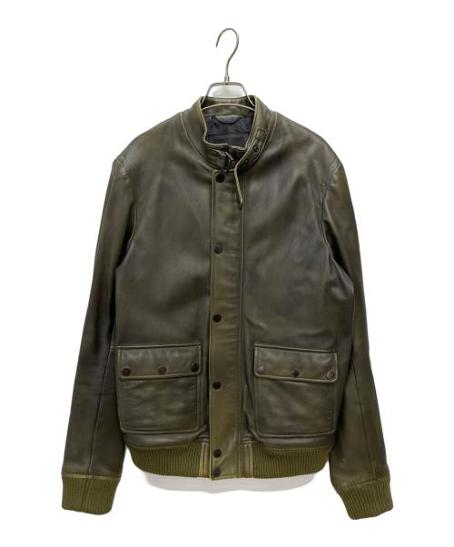 DIESEL Black Gold（ディーゼル ブラック ゴールド）DIESEL BLACK GOLD (ディーゼル ブラック ゴールド) ラムレザージャケット オリーブ サイズ:SIZE 50の古着・服飾アイテム