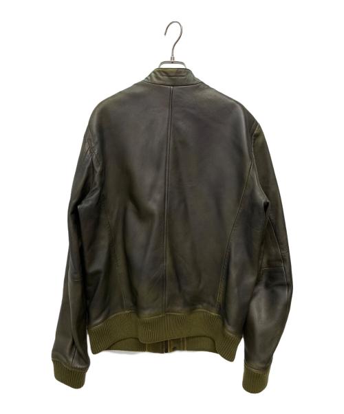 DIESEL Black Gold（ディーゼル ブラック ゴールド）DIESEL BLACK GOLD (ディーゼル ブラック ゴールド) ラムレザージャケット オリーブ サイズ:SIZE 50の古着・服飾アイテム