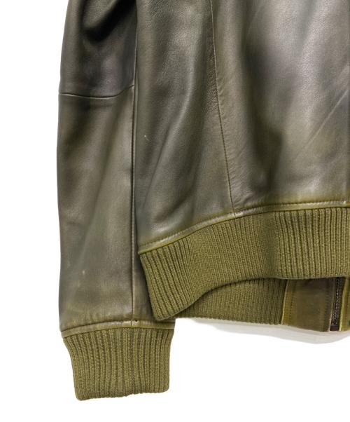 DIESEL Black Gold（ディーゼル ブラック ゴールド）DIESEL BLACK GOLD (ディーゼル ブラック ゴールド) ラムレザージャケット オリーブ サイズ:SIZE 50の古着・服飾アイテム
